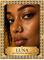 Luna Non-Pierced Nose Cuff – Model View