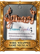 Custom Wire Wrapped Name Necklace – Handcrafted Detail View
